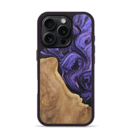 iPhone 16 Pro Wood+Resin Phone Case - Nicolette (Purple, 722386)