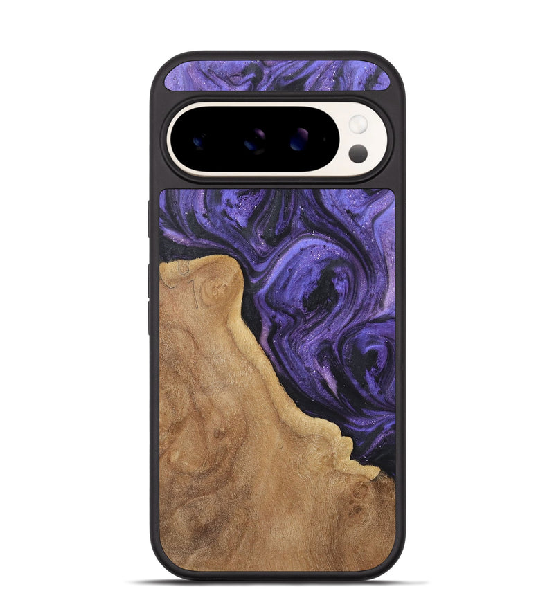 Pixel 9 Wood+Resin Phone Case - Nicolette (Purple, 722386)