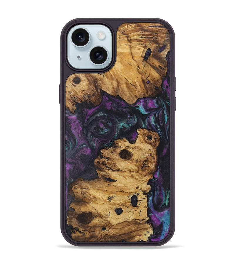 iPhone 15 Plus Wood+Resin Phone Case - Colson (Purple, 722388)