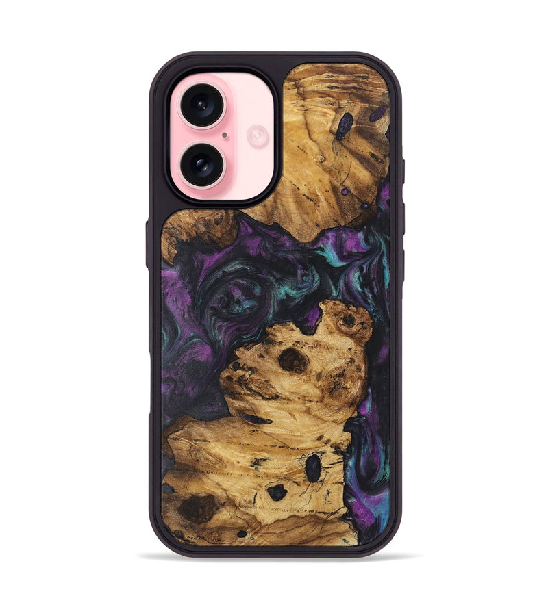 iPhone 16 Wood+Resin Phone Case - Colson (Purple, 722388)