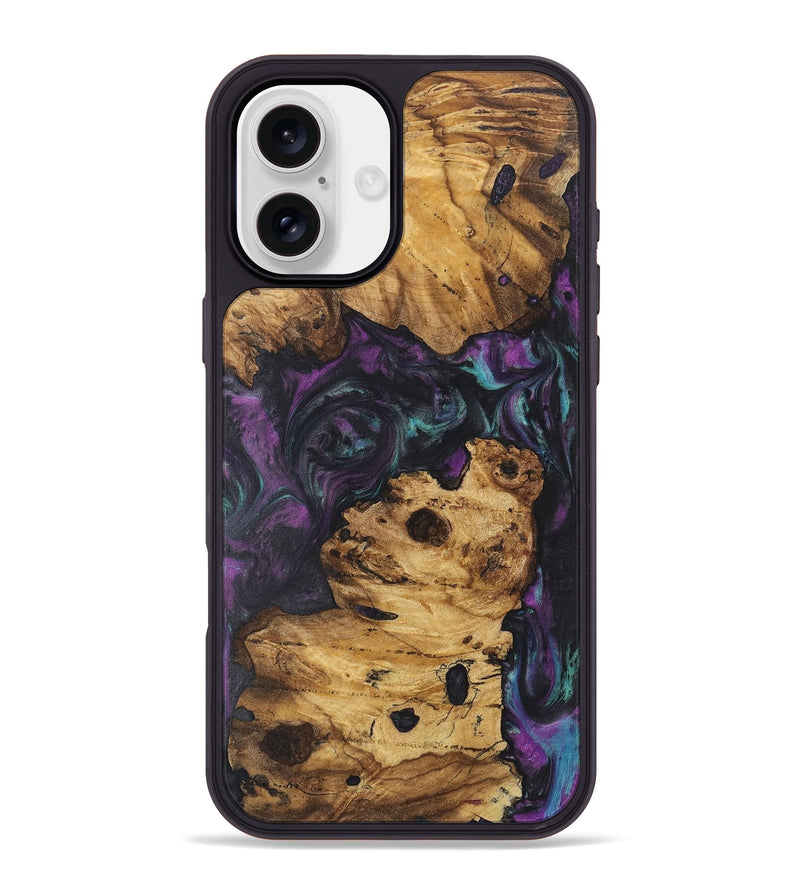 iPhone 16 Plus Wood+Resin Phone Case - Colson (Purple, 722388)