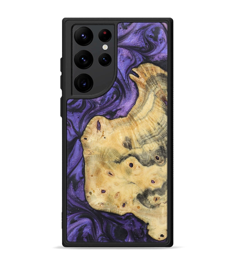 Galaxy S22 Ultra Wood+Resin Phone Case - Candice (Purple, 722389)