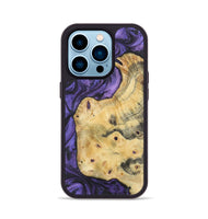 iPhone 14 Pro Wood+Resin Phone Case - Candice (Purple, 722389)