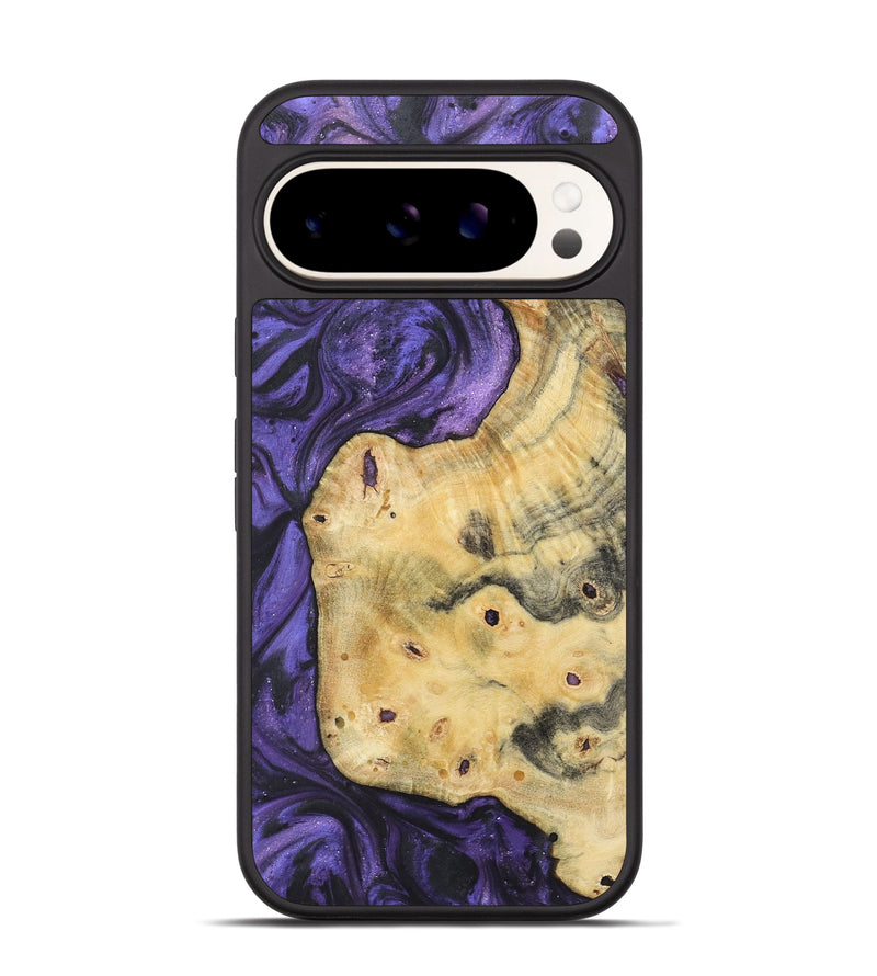 Pixel 9 Wood+Resin Phone Case - Candice (Purple, 722389)