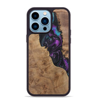 iPhone 14 Pro Max Wood+Resin Phone Case - Tracy (Purple, 722390)