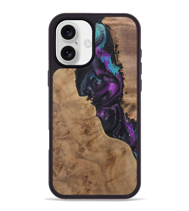 iPhone 16 Plus Wood+Resin Phone Case - Tracy (Purple, 722390)