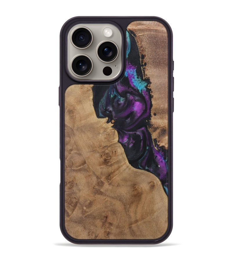 iPhone 16 Pro Max Wood+Resin Phone Case - Tracy (Purple, 722390)