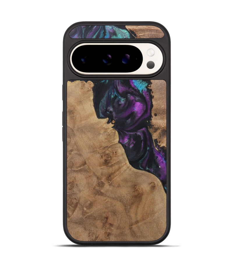 Pixel 9 Wood+Resin Phone Case - Tracy (Purple, 722390)