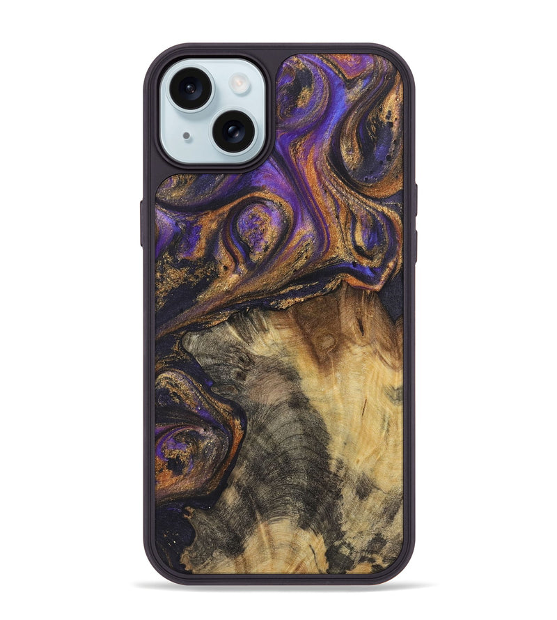 iPhone 15 Plus Wood+Resin Phone Case - Tucker (Purple, 722391)