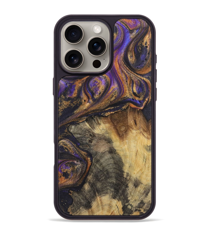 iPhone 16 Pro Max Wood+Resin Phone Case - Tucker (Purple, 722391)