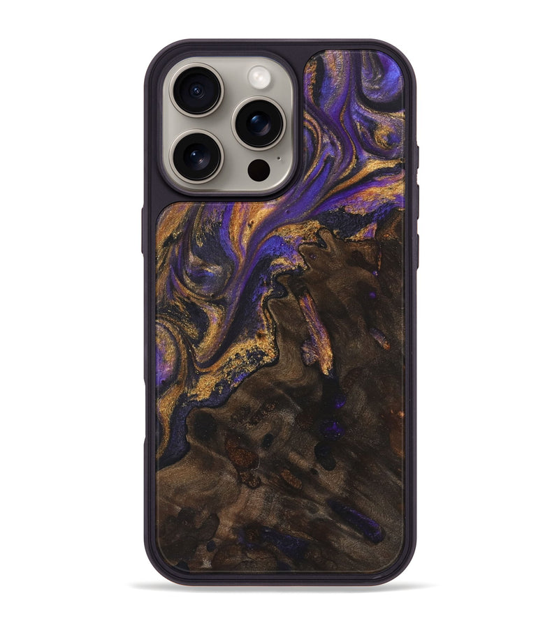 iPhone 16 Pro Max Wood+Resin Phone Case - Rosemarie (Purple, 722392)