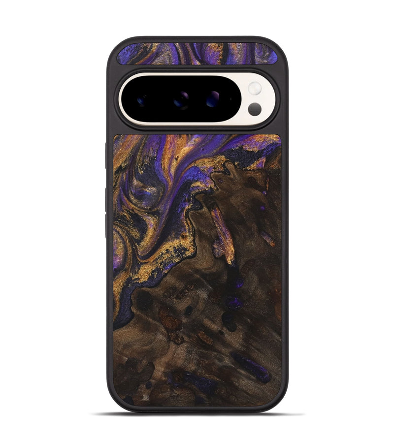 Pixel 9 Wood+Resin Phone Case - Rosemarie (Purple, 722392)