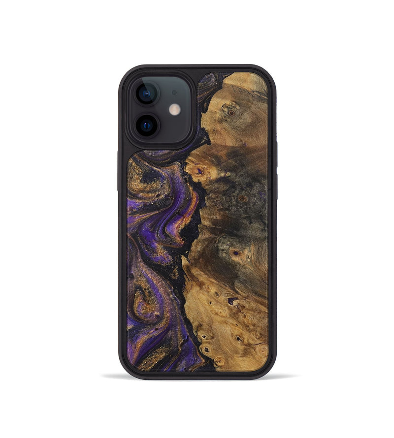 iPhone 12 mini Wood+Resin Phone Case - Melinda (Purple, 722393)