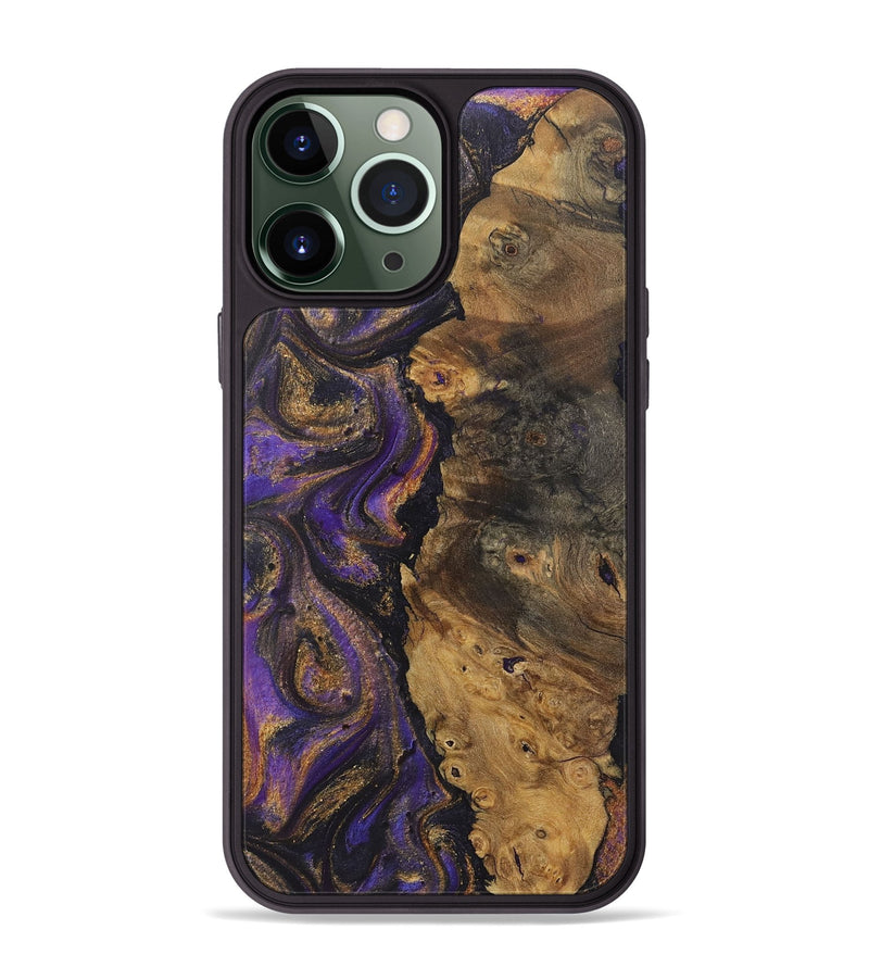 iPhone 13 Pro Max Wood+Resin Phone Case - Melinda (Purple, 722393)