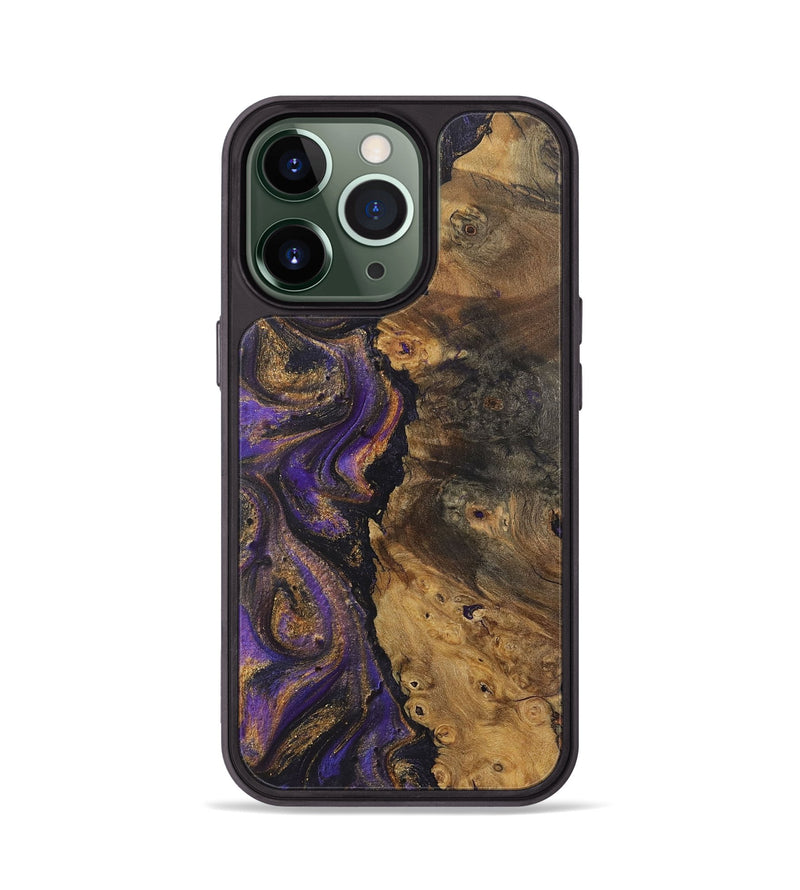 iPhone 13 Pro Wood+Resin Phone Case - Melinda (Purple, 722393)