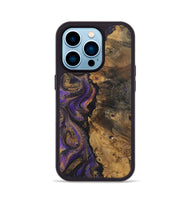 iPhone 14 Pro Wood+Resin Phone Case - Melinda (Purple, 722393)