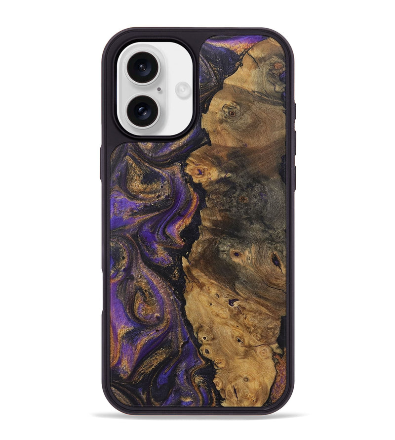 iPhone 16 Plus Wood+Resin Phone Case - Melinda (Purple, 722393)