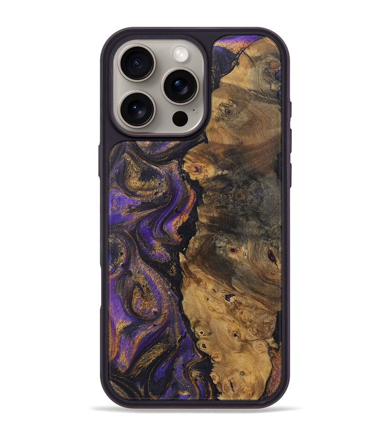 iPhone 16 Pro Max Wood+Resin Phone Case - Melinda (Purple, 722393)