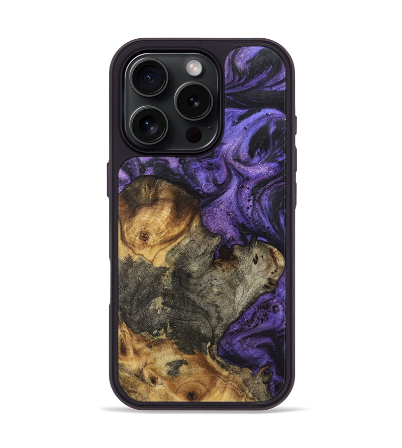 iPhone 16 Pro Wood+Resin Phone Case - Shelia (Purple, 722394)