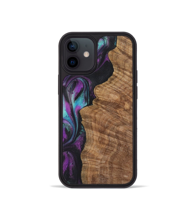 iPhone 12 mini Wood+Resin Phone Case - Delbert (Purple, 722395)