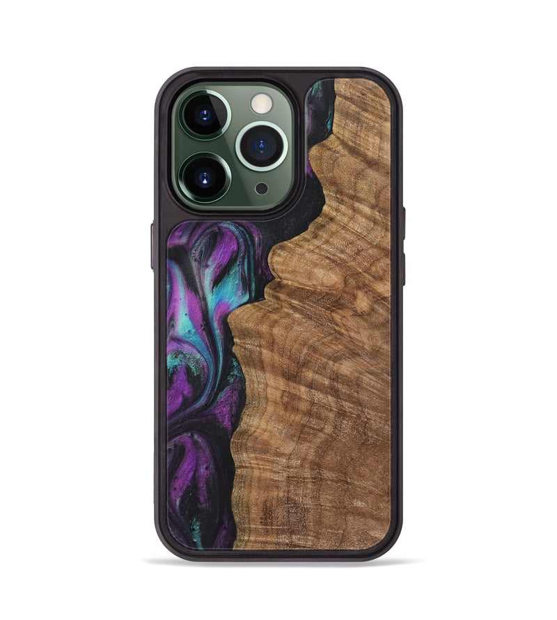 iPhone 13 Pro Wood+Resin Phone Case - Delbert (Purple, 722395)