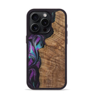 iPhone 15 Pro Wood+Resin Phone Case - Delbert (Purple, 722395)