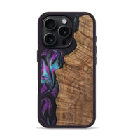 iPhone 16 Pro Wood+Resin Phone Case - Delbert (Purple, 722395)