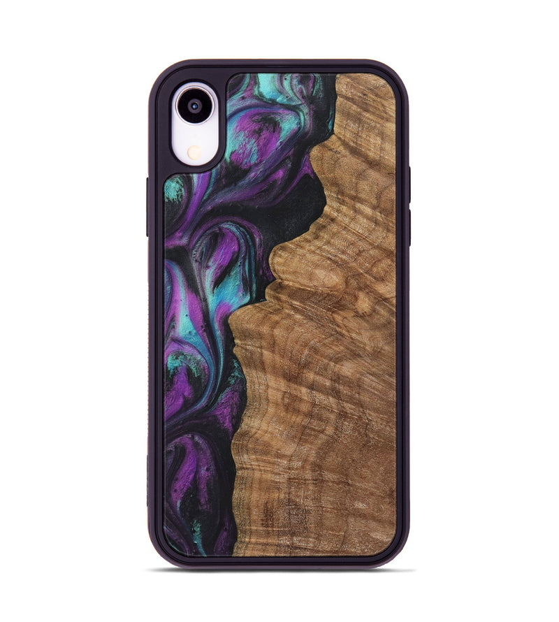 iPhone Xr Wood+Resin Phone Case - Delbert (Purple, 722395)