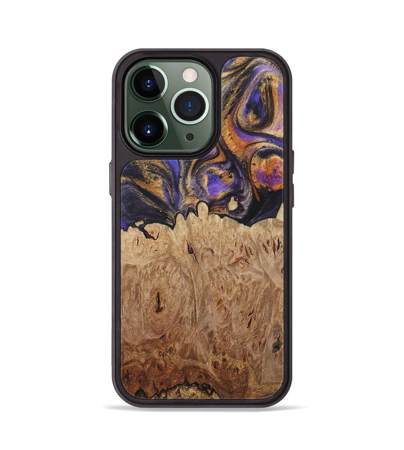 iPhone 13 Pro Wood+Resin Phone Case - Kara (Purple, 722398)