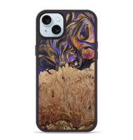 iPhone 15 Plus Wood+Resin Phone Case - Kara (Purple, 722398)