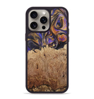 iPhone 15 Pro Max Wood+Resin Phone Case - Kara (Purple, 722398)