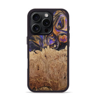 iPhone 16 Pro Wood+Resin Phone Case - Kara (Purple, 722398)