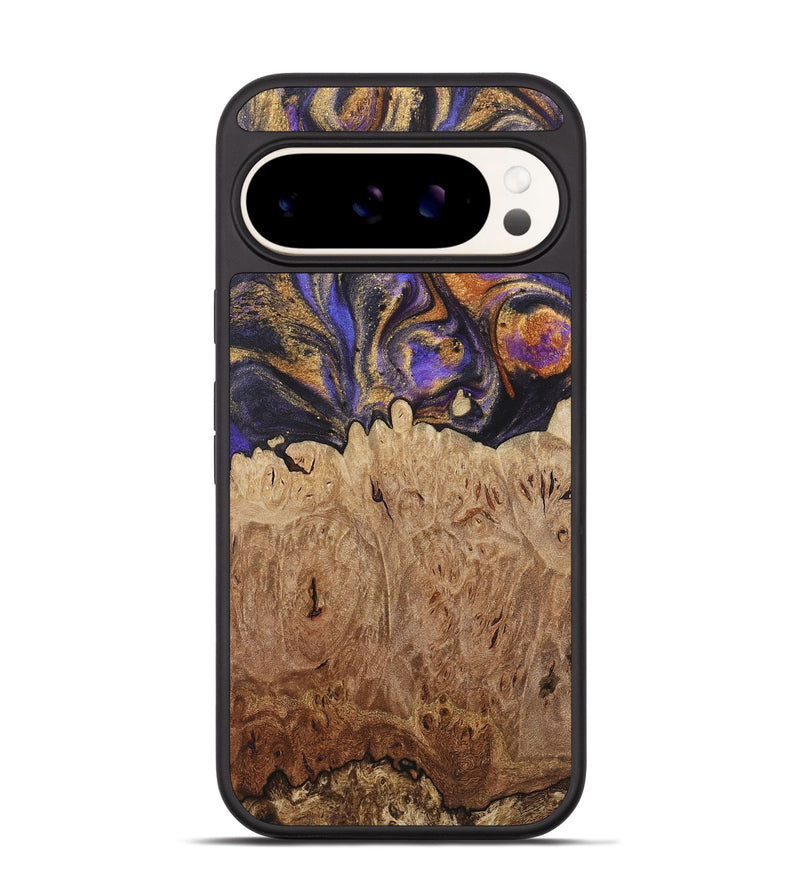 Pixel 9 Wood+Resin Phone Case - Kara (Purple, 722398)