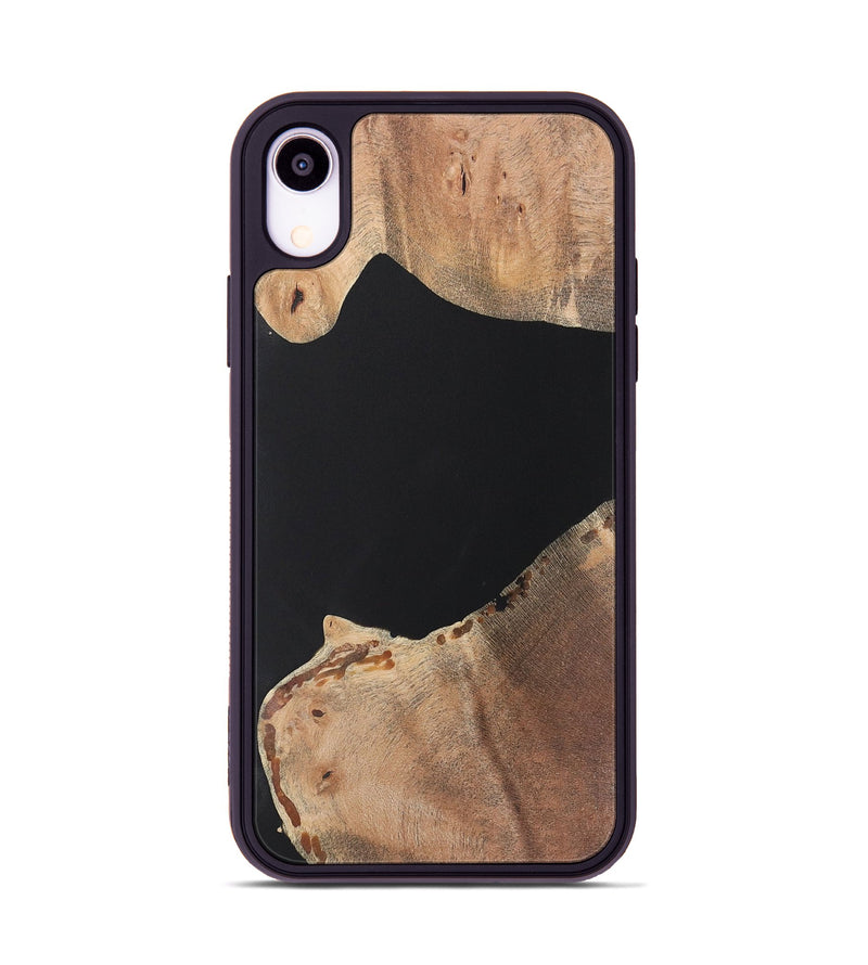 iPhone Xr Wood+Resin Phone Case - Angie (Pure Black, 722401)