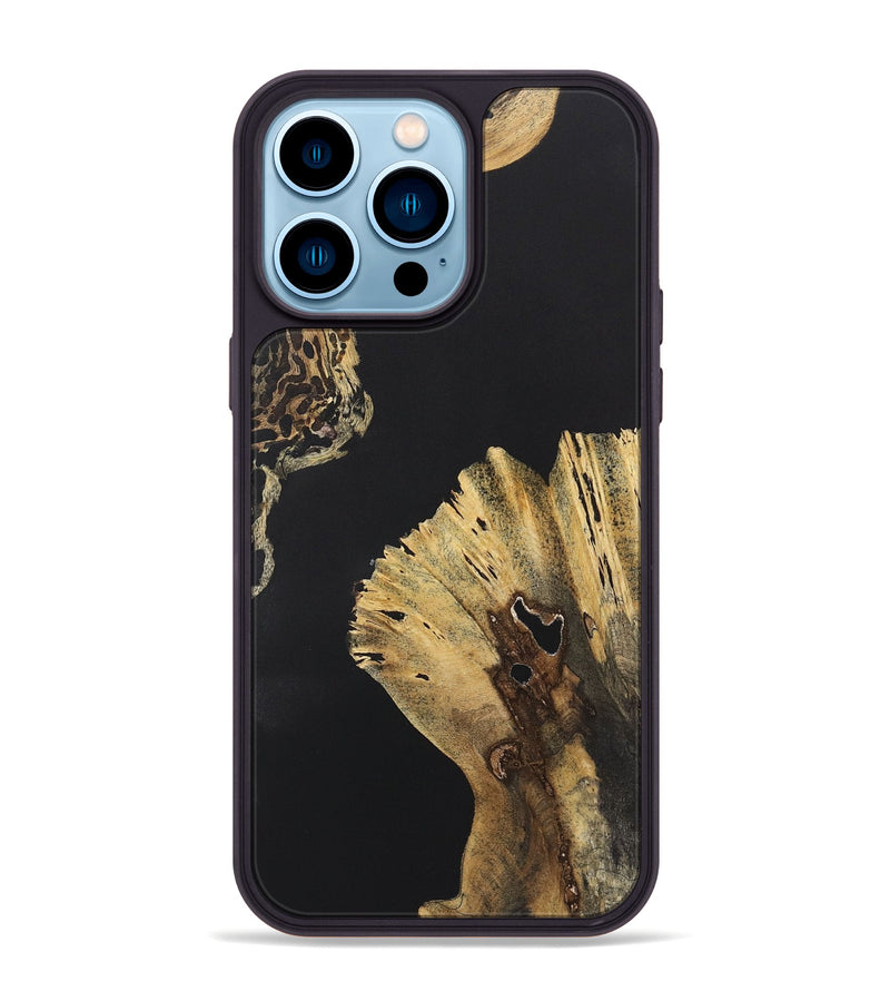 iPhone 14 Pro Max Wood+Resin Phone Case - Nyla (Pure Black, 722405)