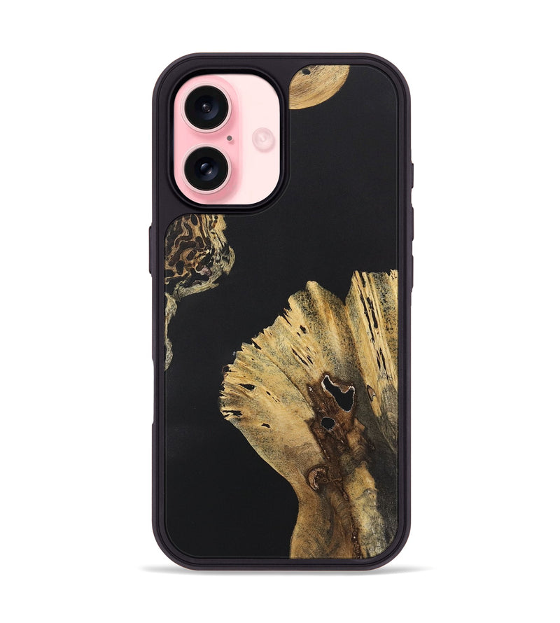 iPhone 16 Wood+Resin Phone Case - Nyla (Pure Black, 722405)