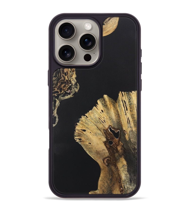 iPhone 16 Pro Max Wood+Resin Phone Case - Nyla (Pure Black, 722405)