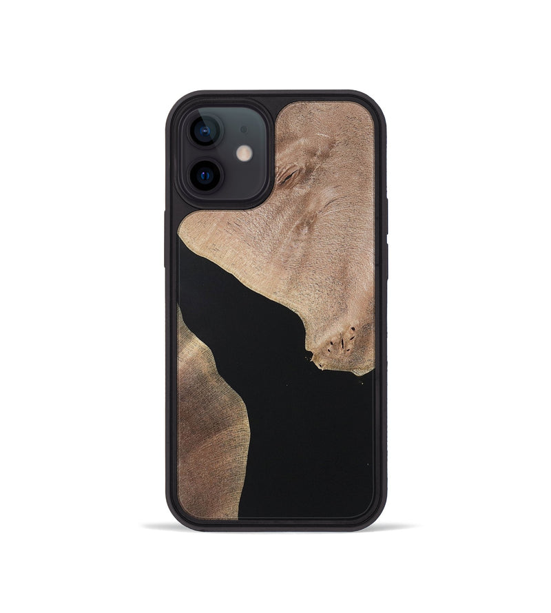 iPhone 12 mini Wood+Resin Phone Case - Kadence (Pure Black, 722406)