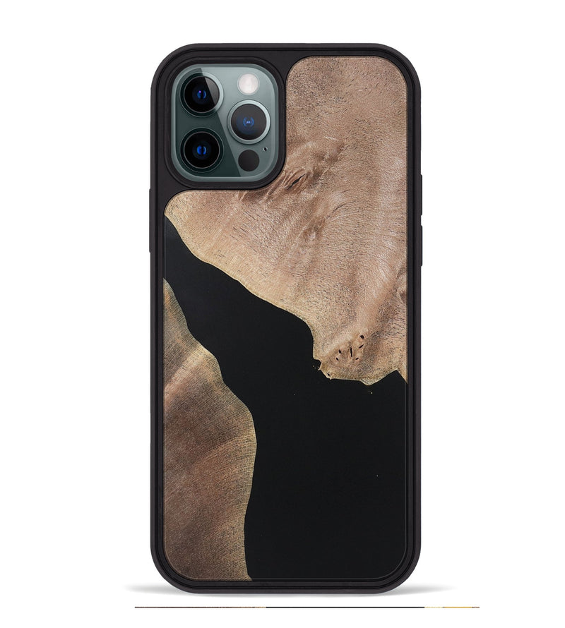 iPhone 12 Pro Max Wood+Resin Phone Case - Kadence (Pure Black, 722406)