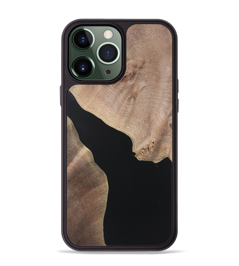 iPhone 13 Pro Max Wood+Resin Phone Case - Kadence (Pure Black, 722406)