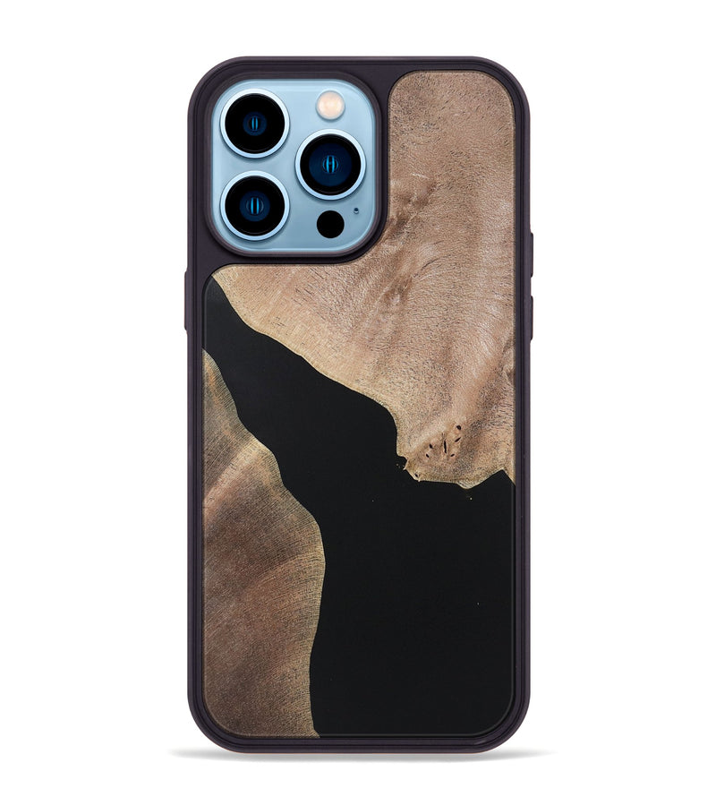 iPhone 14 Pro Max Wood+Resin Phone Case - Kadence (Pure Black, 722406)