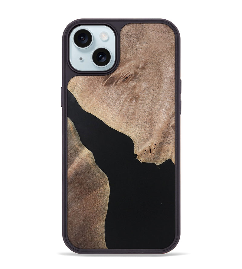 iPhone 15 Plus Wood+Resin Phone Case - Kadence (Pure Black, 722406)