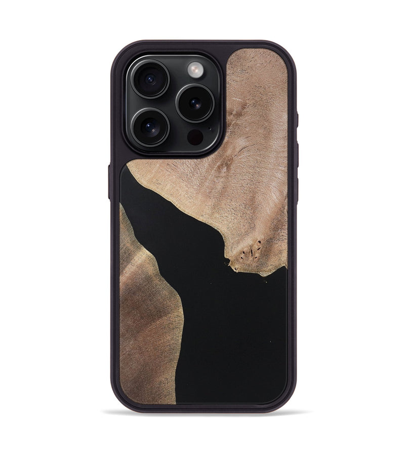 iPhone 15 Pro Wood+Resin Phone Case - Kadence (Pure Black, 722406)