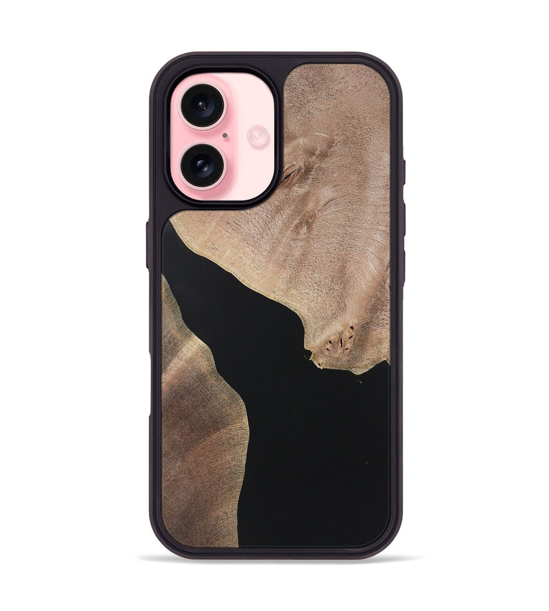 iPhone 16 Wood+Resin Phone Case - Kadence (Pure Black, 722406)