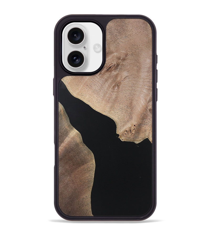 iPhone 16 Plus Wood+Resin Phone Case - Kadence (Pure Black, 722406)