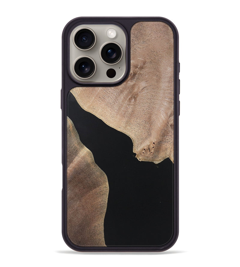 iPhone 16 Pro Max Wood+Resin Phone Case - Kadence (Pure Black, 722406)