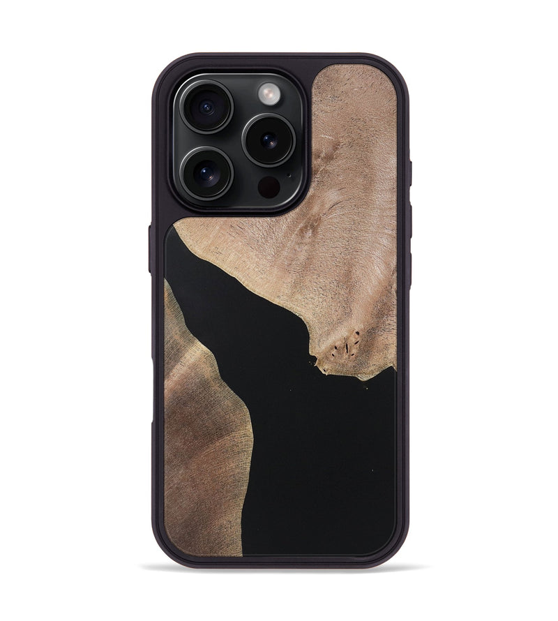 iPhone 16 Pro Wood+Resin Phone Case - Kadence (Pure Black, 722406)