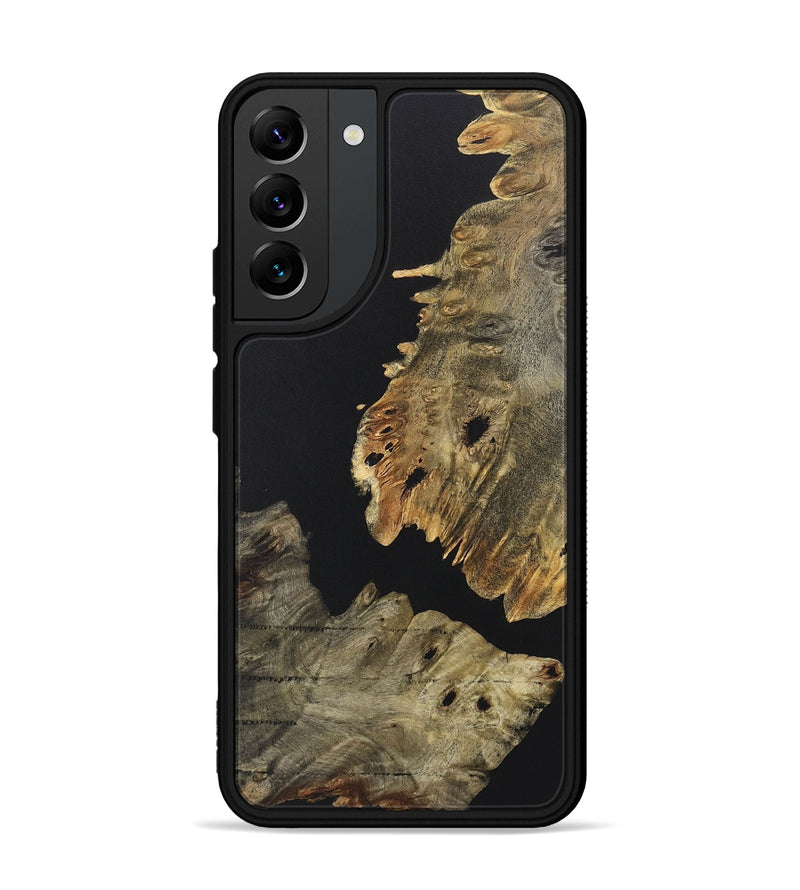 Galaxy S22 Plus Wood+Resin Phone Case - Loretta (Pure Black, 722407)