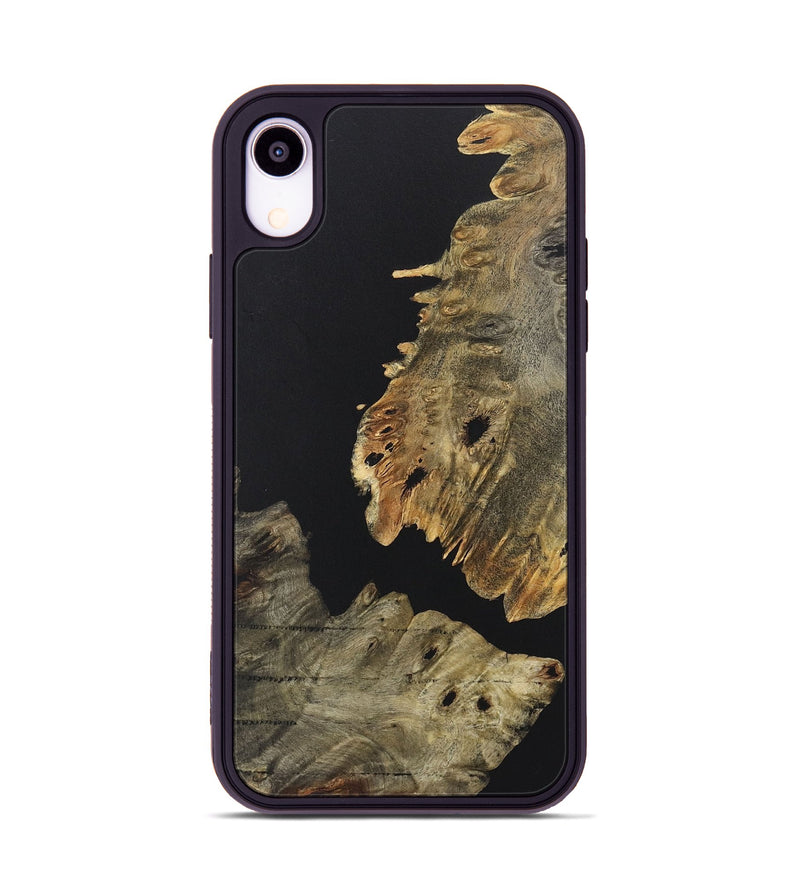 iPhone Xr Wood+Resin Phone Case - Loretta (Pure Black, 722407)