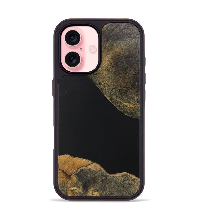 iPhone 16 Wood+Resin Phone Case - Prince (Pure Black, 722409)